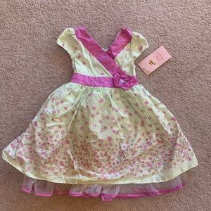 Jona Michelle Light Green and Pink Floral Summer Dress